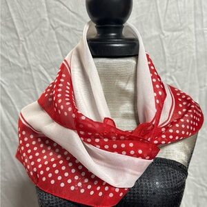Polka Dot Red and White Scarf